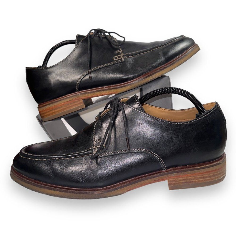 Clarks Clarkdale Apron Oxford Shoes Black Leather 26144457 Men's 10.5 M